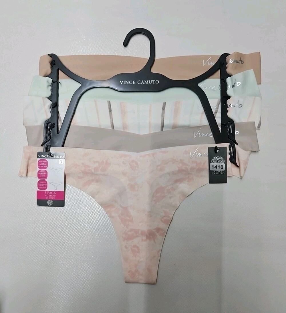 Vince Camuto No Show Thong Size Small Multicolor 5pk New